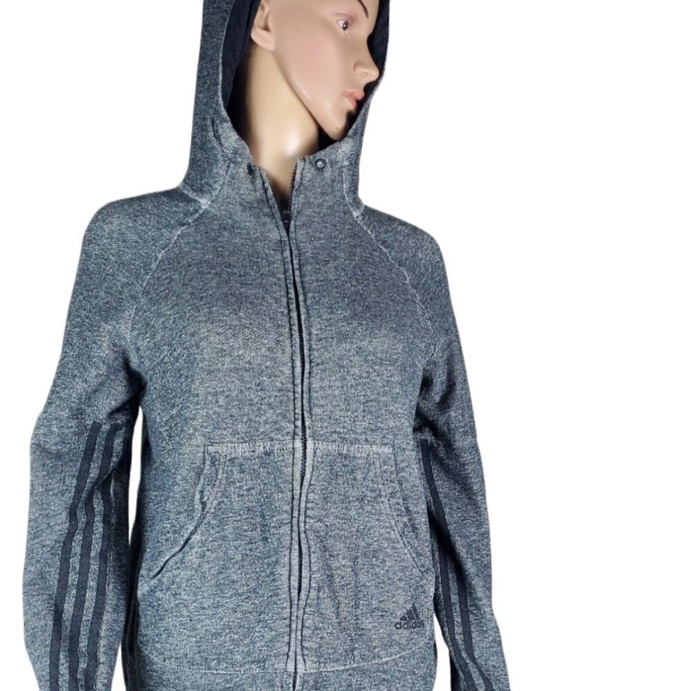 Adidas Gray & Black Full Zip Hoodie